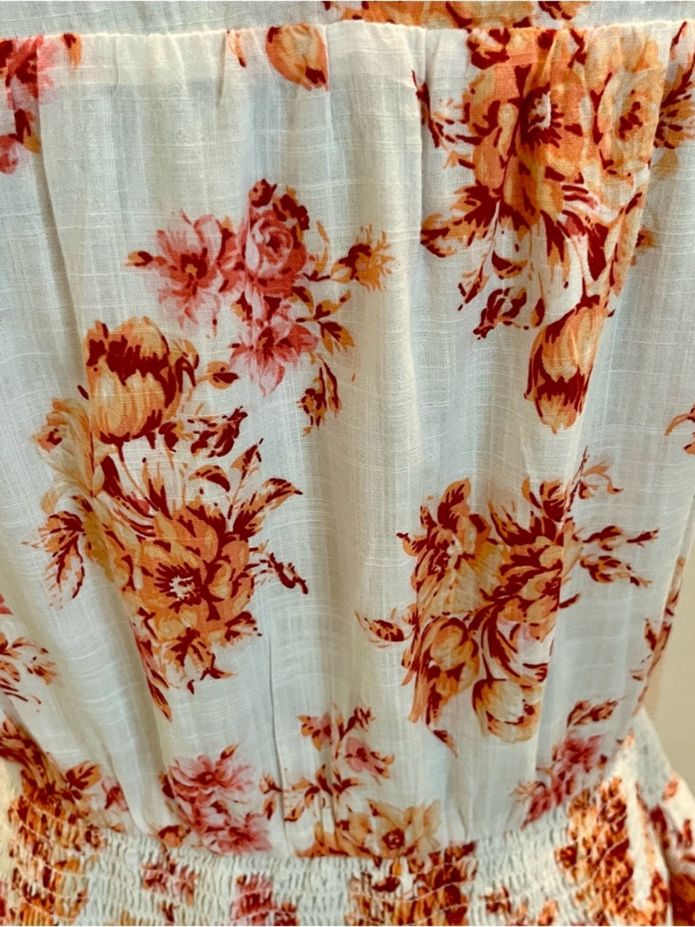 LOFT White Dress with Rust Floral Print - Picture 9 of 12